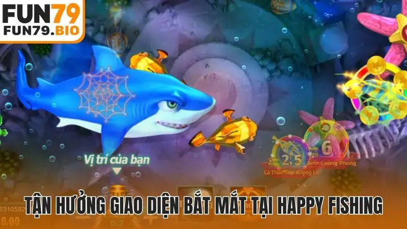 Tận hưởng giao diện bắt mắt tại Happy Fishing